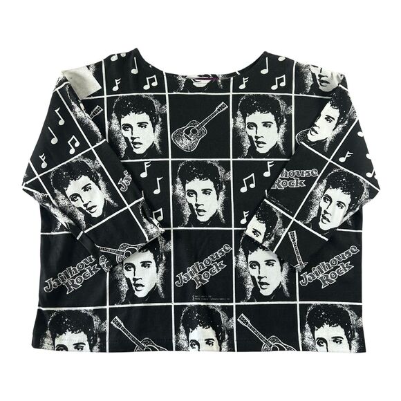 Vintage 90s Elvis Presley Jailhouse Rock AOP Sweatshirt Medium Liberty Flyer - Picture 1 of 13